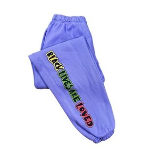 Cross Colours Pride Joggers Women L Black Lives R Loved Sweatpant NWT Athleisure